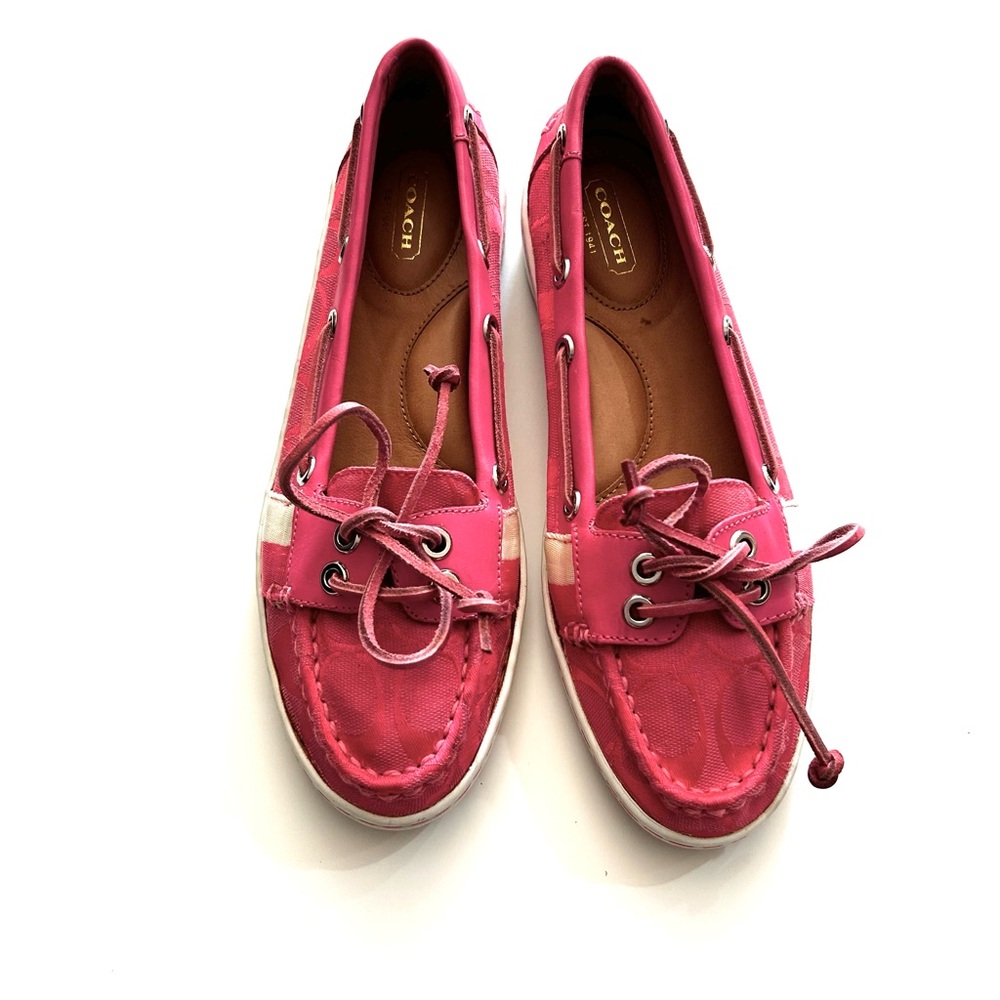 New Coach Pink Women's Rainey Boat Shoes size 7M